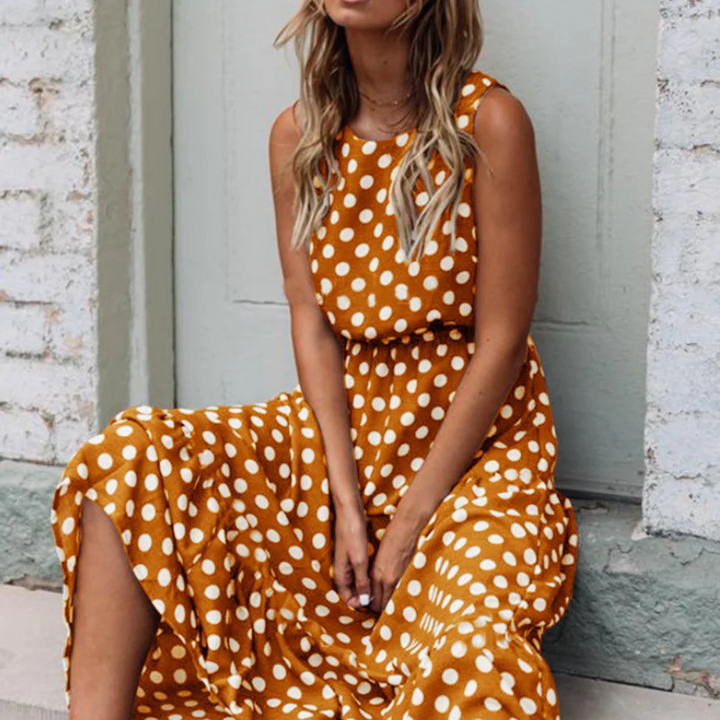 Elegant summer dress with polka dots - NADJA